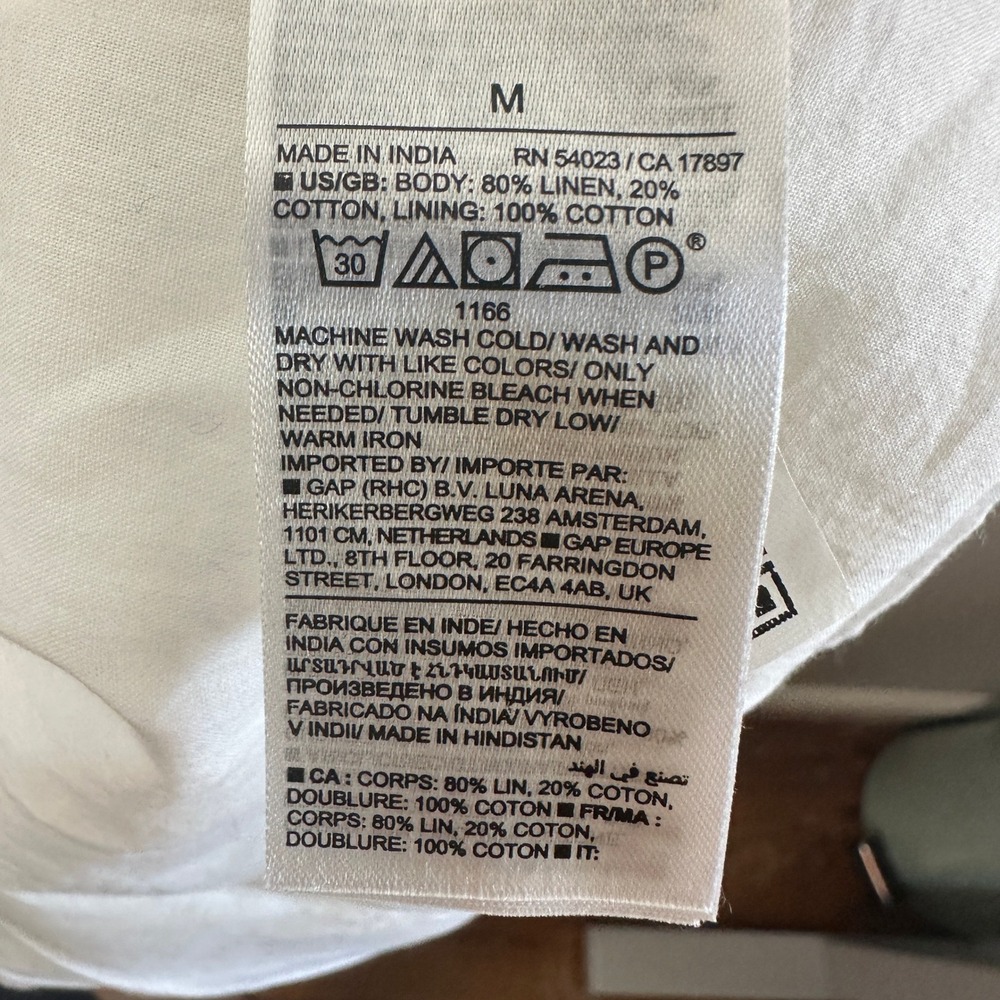 Banana Republic Laurel Linen-Cotton Utility Dress V-Neck Shift Size Medium - Picture 6 of 6